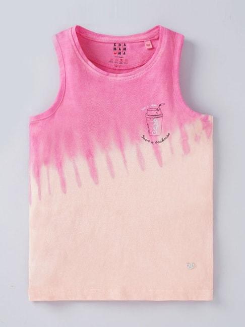 ed-a-mamma-kids-pink-cotton-printed-tank-t-shirt