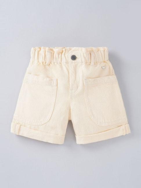 Ed-a-Mamma Kids Yellow Cotton Regular Fit Shorts