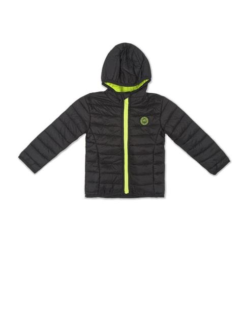 U.S. Polo Assn. Kids Black Quilted Full Sleeves Hooded Jacket