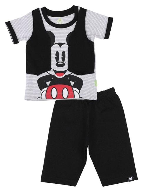 Bodycare Kids Black & Grey Mickey & Friends Printed T-Shirt with Pants