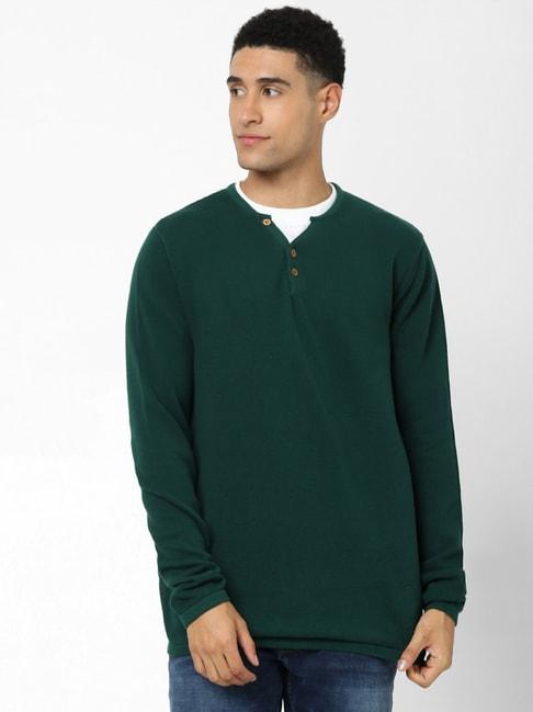 celio*-green-cotton-regular-fit-sweaters