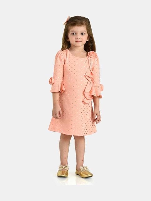 Peppermint Kids Peach Printed Dress