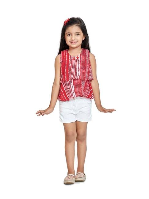 Peppermint Kids Red & White Printed Top Set