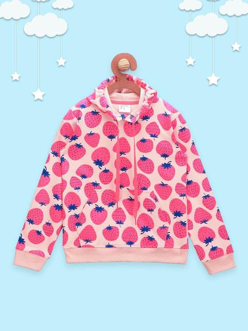 Lilpicks Kids Pink Cotton Printed Full Sleeves Sweatshirt