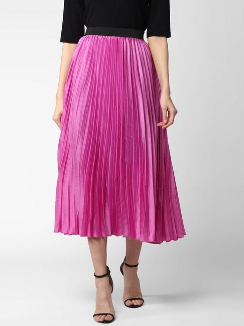 stylestone-dark-pink-pleated-skirt