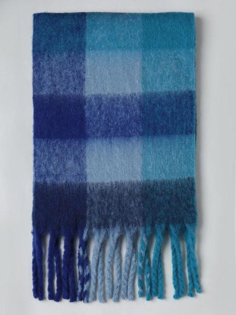 Only Blue Check Scarf