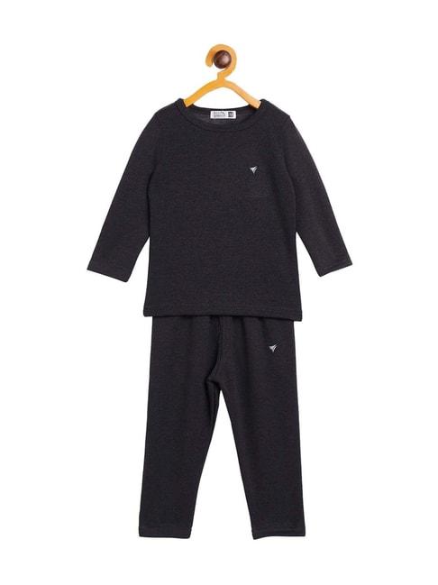 Neva Kids Black Skinny Fit Full Sleeves Thermal Set