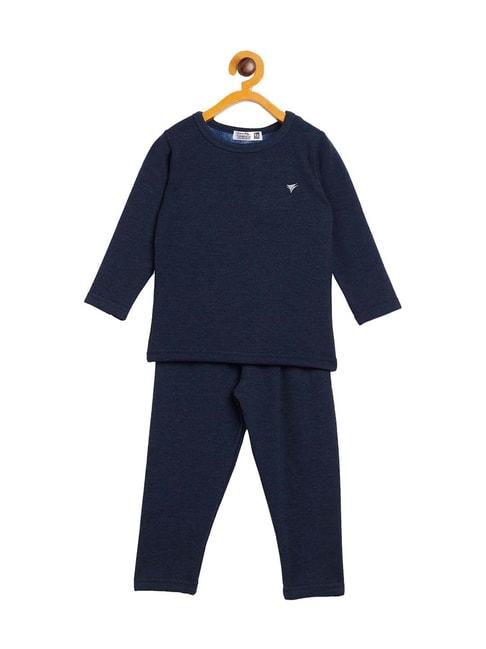 Neva Kids Blue Skinny Fit Full Sleeves Thermal Set
