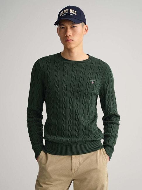 GANT Green Self Design Sweater