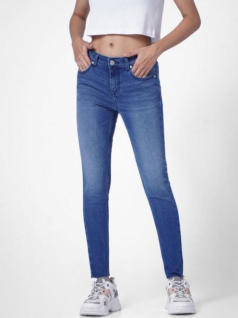 Only Light Blue Skinny Fit Mid Rise Jeans