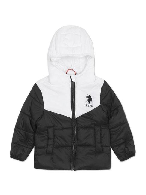 U.S. Polo Assn. Kids Black & White Color Block Puffer Jacket
