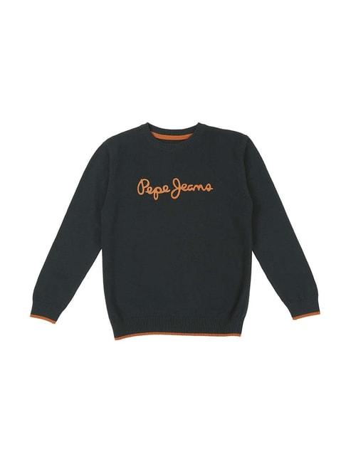 Pepe Jeans Kids Green Cotton Regular Fit Full Sleeves Sweater