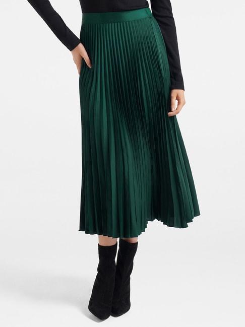 Forever New Dark Green Midi Skirt