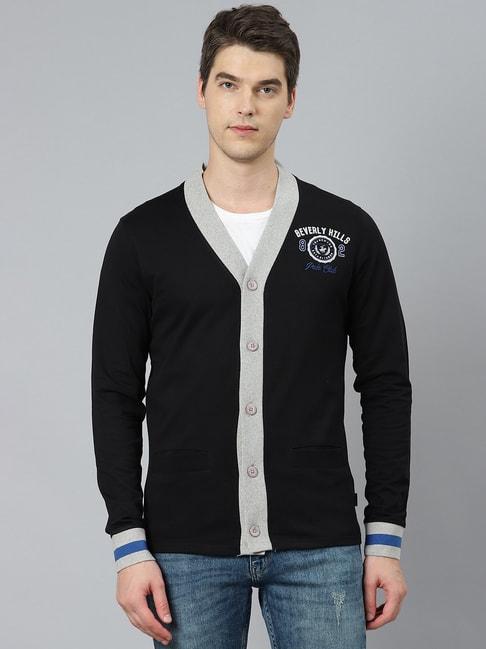 Beverly Hills Polo Club Black Embroidered Cardigan