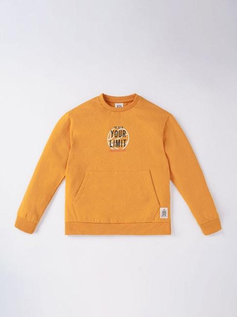 Ed-a-Mamma Kids Orange Cotton Printed Full Sleeves Sweatshirt