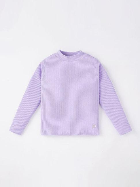 Ed-a-Mamma Kids Purple Cotton Regular Fit Full Sleeves Sweatshirt