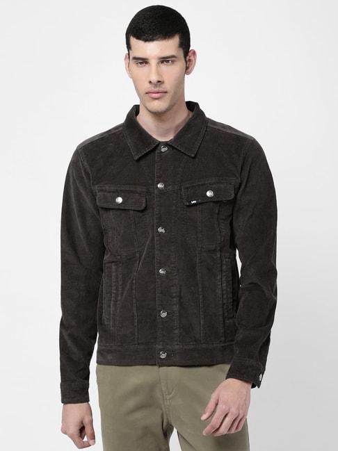 lee-grey-cotton-regular-fit-texture-jacket