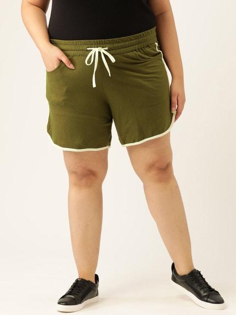 theRebelinme Olive Cotton Shorts