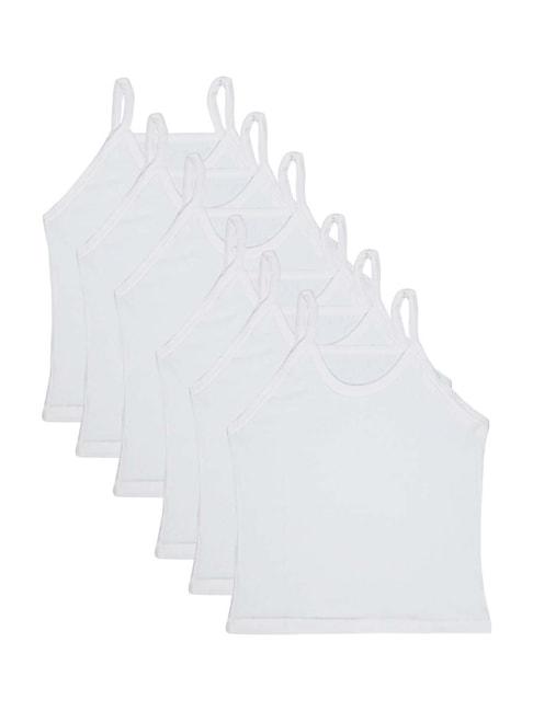 Bodycare Kids White Cotton Regular Fit Vest (Pack of 6)