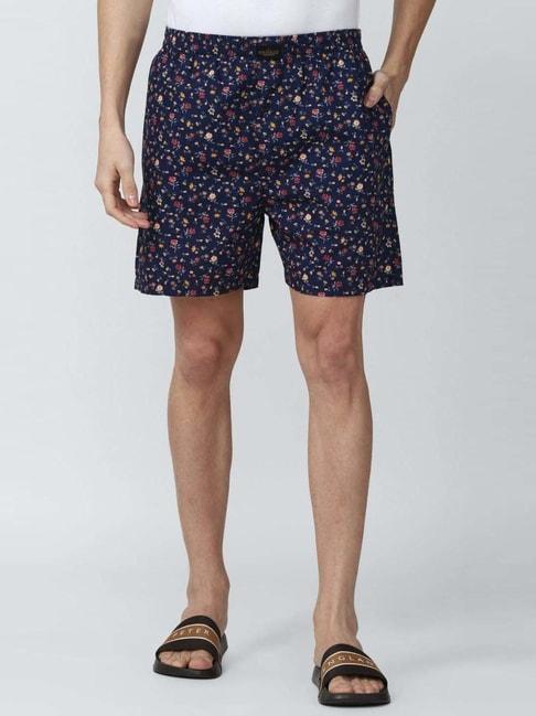 Peter England Navy Cotton Regular Fit Printed Boxers