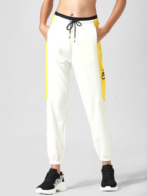 only-white-color-block-joggers