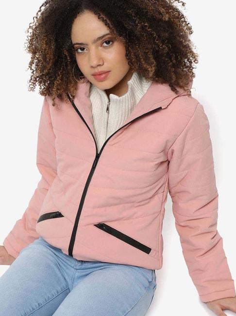 Campus Sutra Pink Padded jacket
