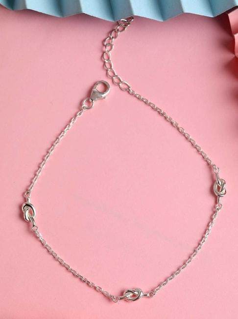 Clara 92.5 Sterling Silver Knot Anklet for Women