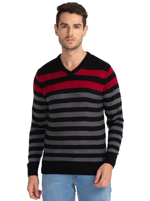 Parx Multi  Regular Fit Striped Sweaters