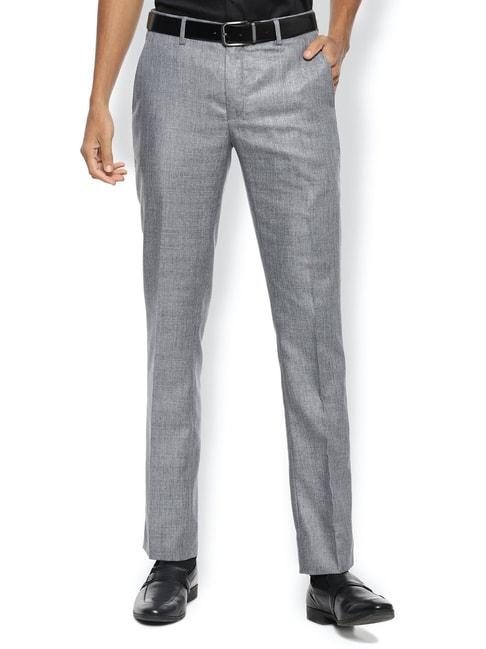 Van Heusen Grey Skinny Fit Flat Front Trousers