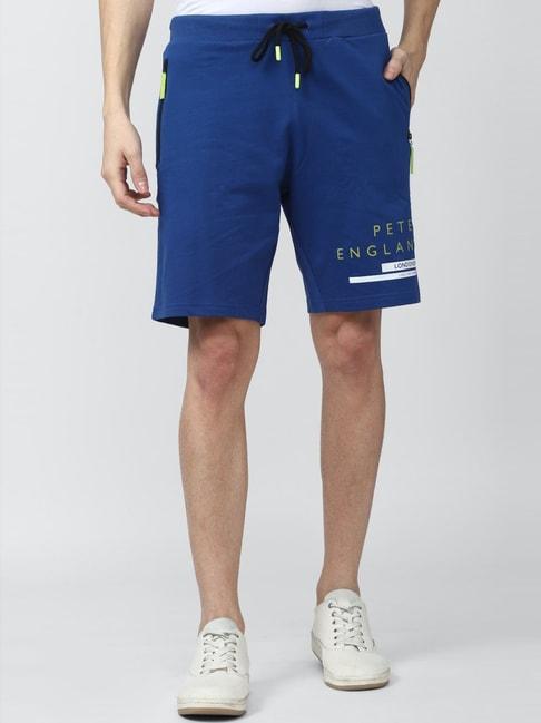 peter-england-blue-cotton-regular-fit-printed-shorts