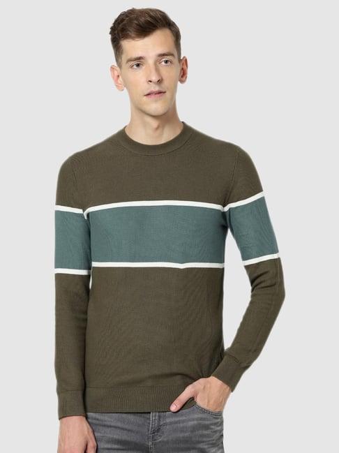 celio*-green-round-neck-sweater