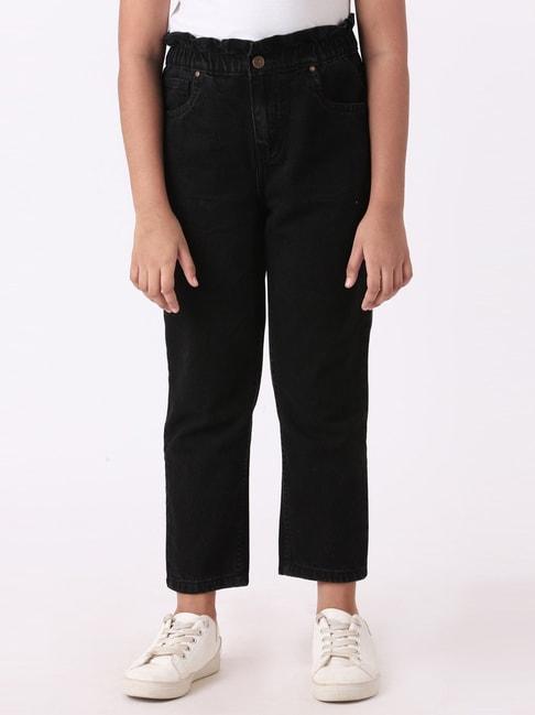 AND girl Kids Black Cotton Skinny Fit Jeans