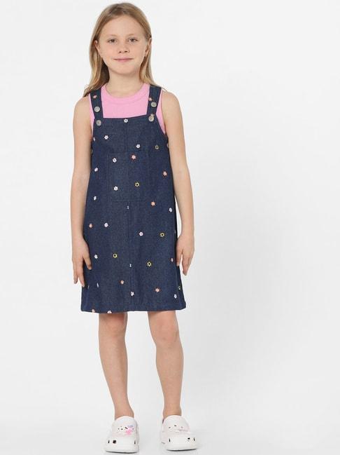 KIDS ONLY Navy Floral Print Dungree