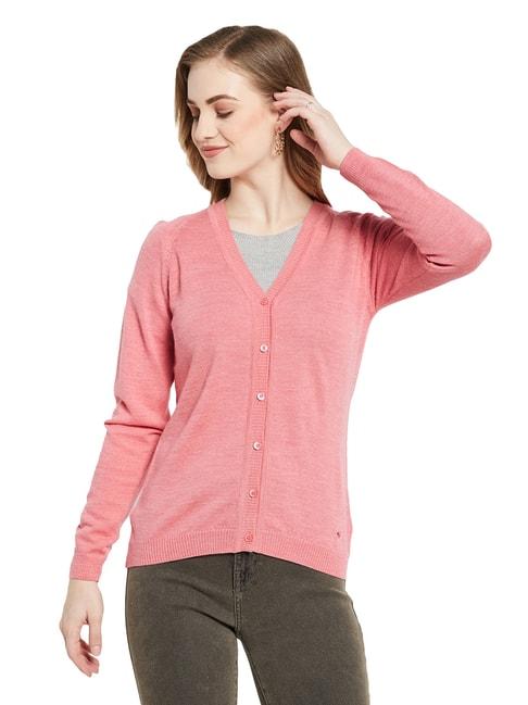 Monte Carlo Pink Wool Open Front Cardigan