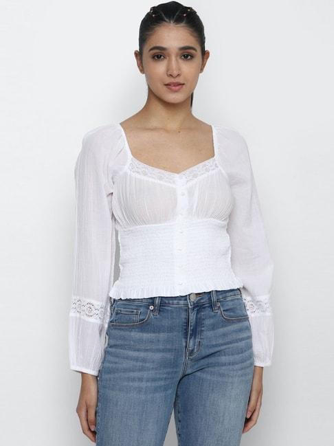 american-eagle-outfitters-white-cotton-top