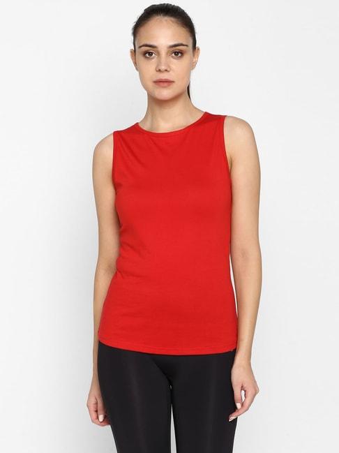 Appulse Red Cotton Slim Fit T-Shirt