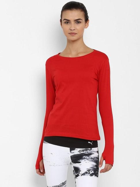 Appulse Red Cotton Slim Fit T-Shirt