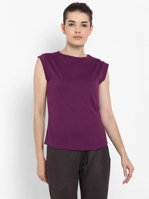 Appulse Purple Cotton Slim Fit T-Shirt