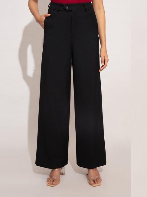 Twenty Dresses Black Relaxed Fit High Rise Trousers