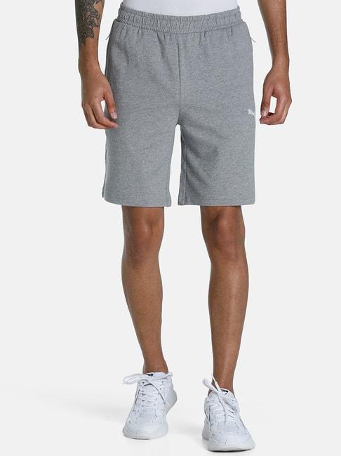 Puma Grey Cotton Slim Fit Shorts
