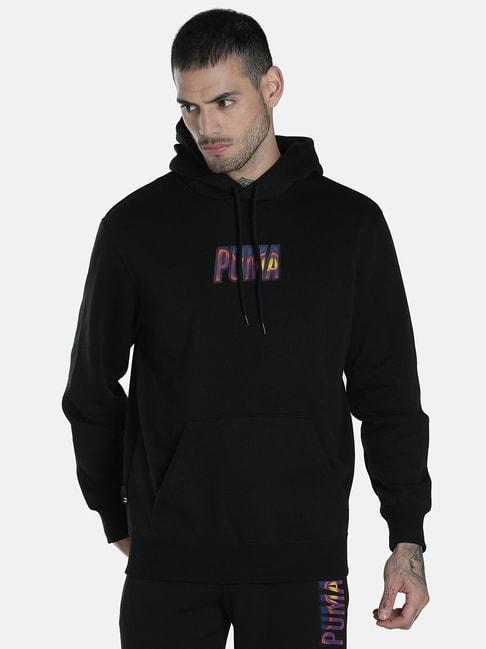 puma-black-cotton-regular-fit-printed-hooded-sweatshirt