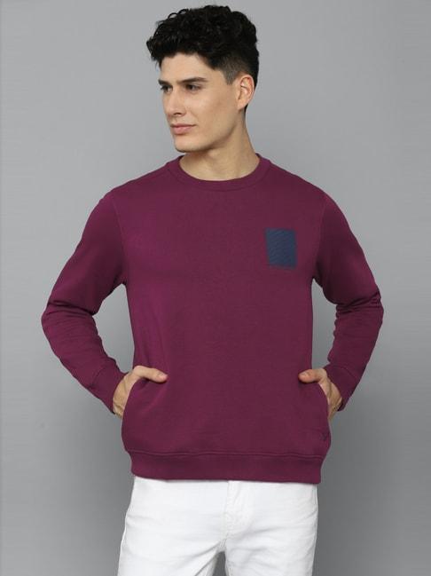 Allen Solly Purple Cotton Regular Fit SweatShirt