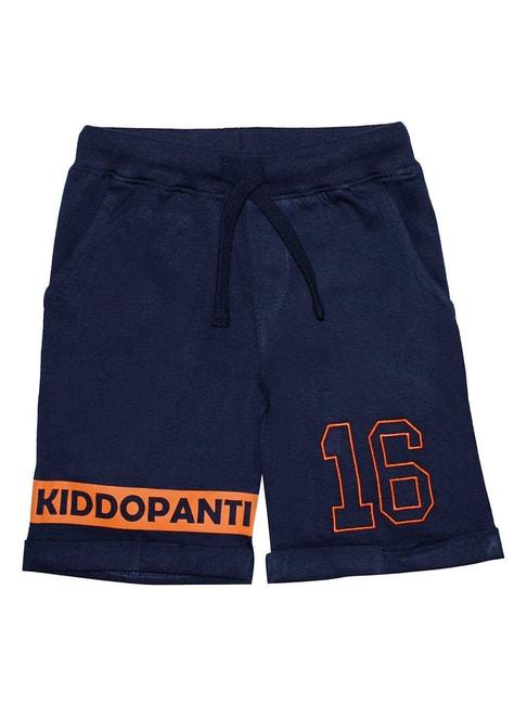 Kiddopanti Kids Navy Printed Shorts