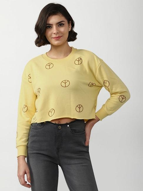 forever-21-yellow-printed-crop-top