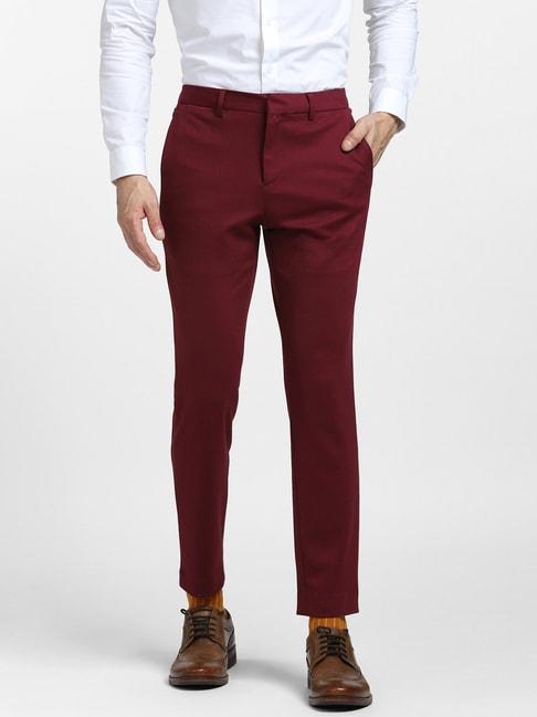 jack-&-jones-maroon-slim-fit-flat-front-trousers