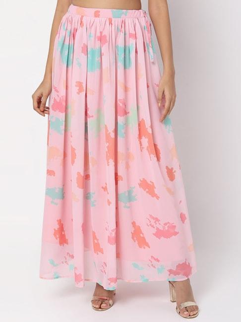 ethnicity-peach-printed-skirt