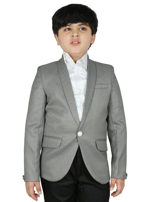 SG Yuvraj Kids Grey Textured Blazer
