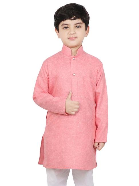 SG Yuvraj Kids Pink Solid Full Sleeves Kurta