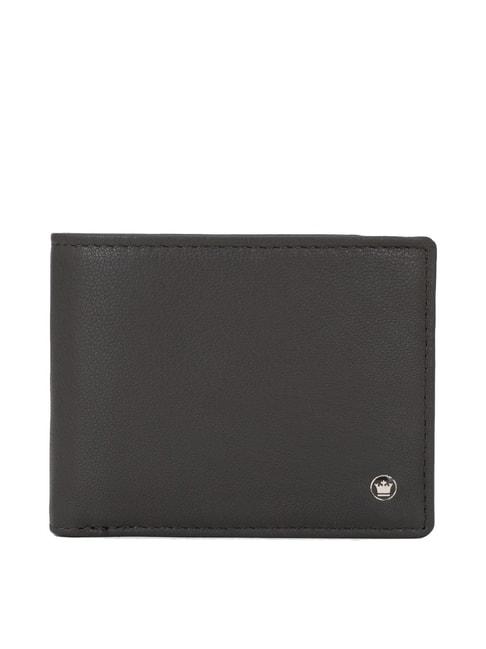 Louis Philippe Grey Casual Leather Bi-Fold Wallet for Men