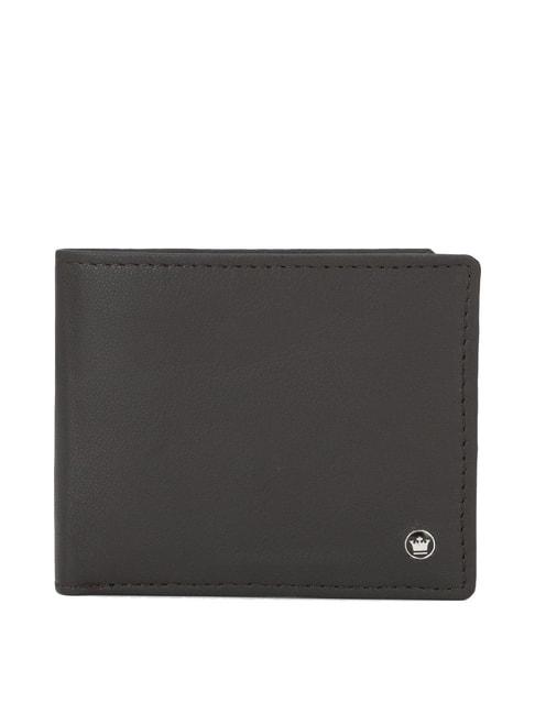 Louis Philippe Grey Casual Leather Bi-Fold Wallet for Men